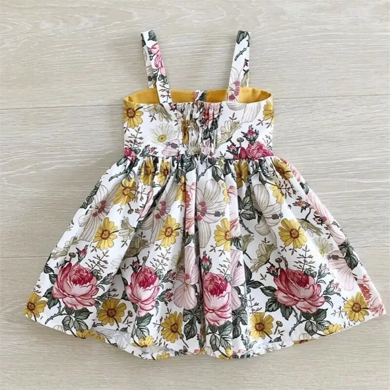 Детское платье с цветами для маленьких девочек праздничные повседневные платья