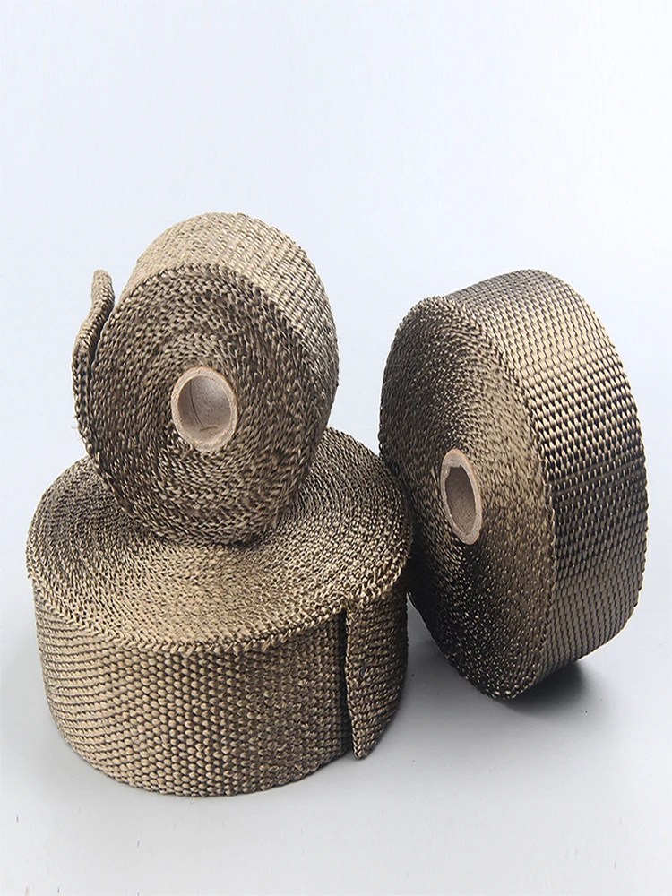 

2PCS 15M*5CM Car Motorcycle Exhaust Thermal Exhaust Tape Exhaust Heat Tape Wrap Pipe Wrap Shields Manifold Header Insulation