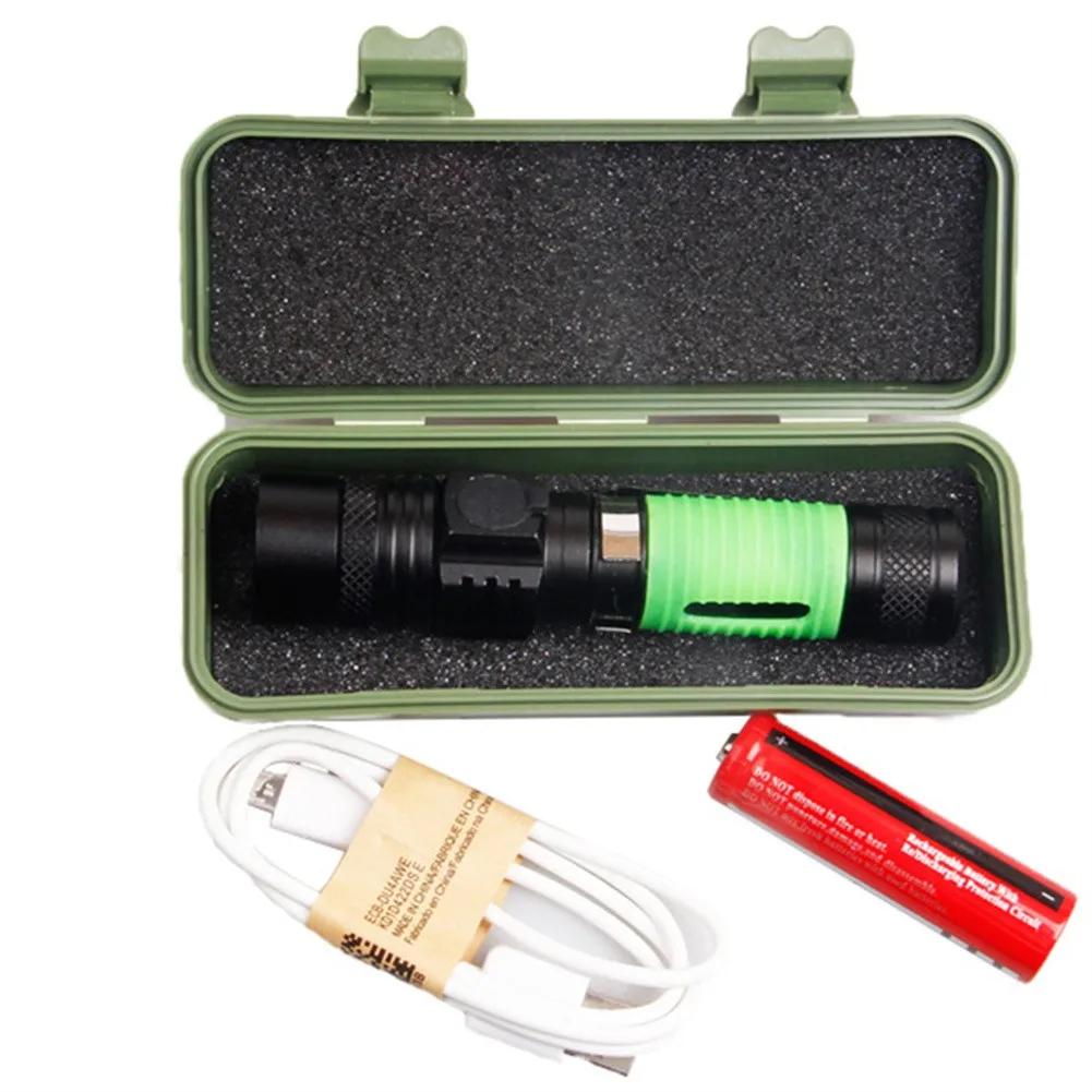 

Powerful 5000LM 4 Modes T6 LED Zoomable Flashlight Torch 18650-Lamp Light Police Intelligent Waterproof Torch Lantern Zoom