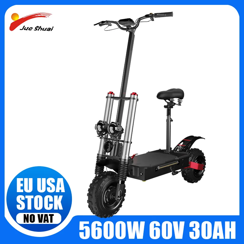 

Electric Scooters Adults with Seat 60V 5600W Max Speed 80KM/H Folding E Scooter 11Inch Off Road Tire Electric Moped Scooter