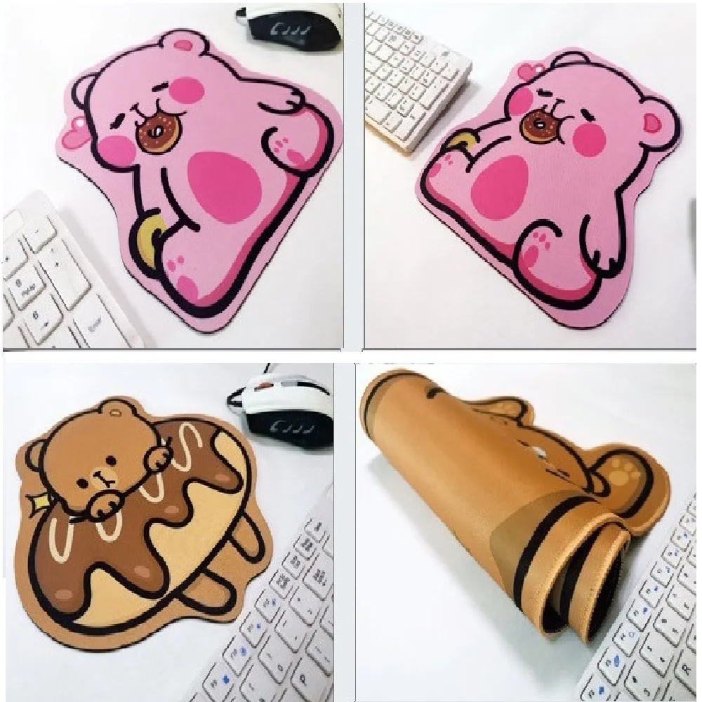 

Cute Bear Orange Cat Mouse Pad Rubber Gaming Mousepad Anti-Slip Gamer Mice Mat Laptop PC Computer Desk Table Mat 250x250x3mm