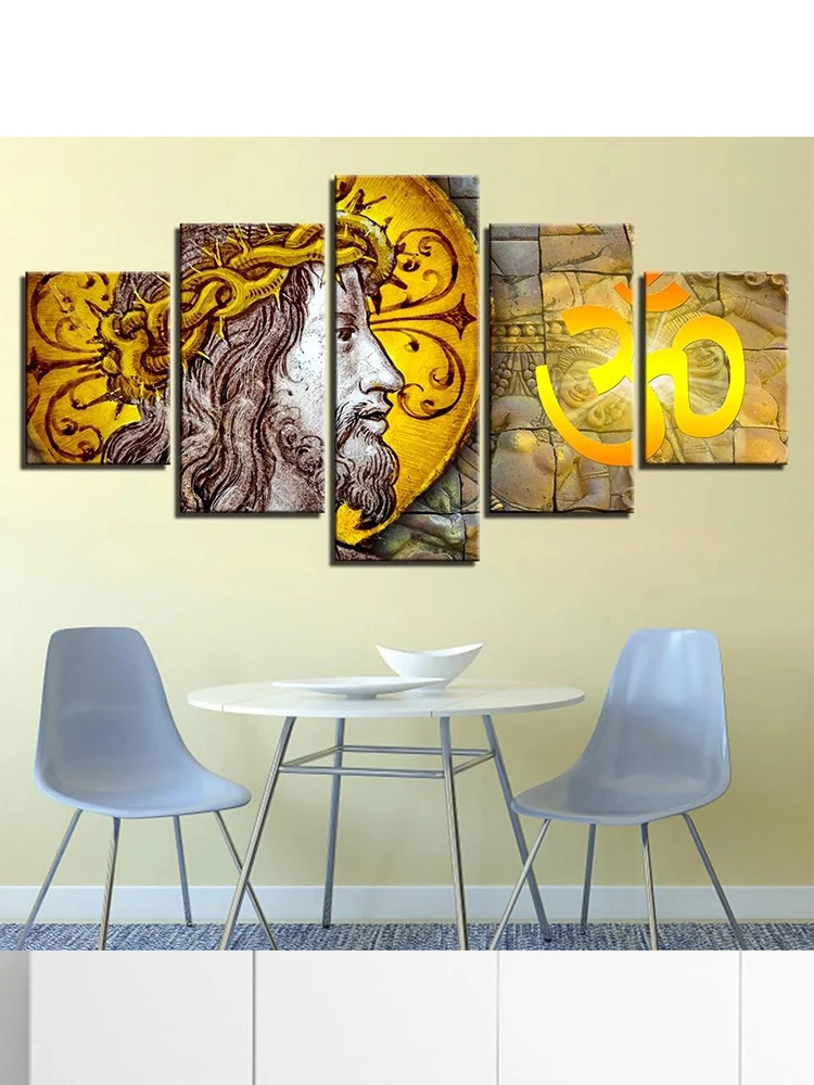 

5D Diy Diamond Paintings 5 Pieces Christian Religion Character Jesus Religion mosaic diamond Embroidery sale Home Decor