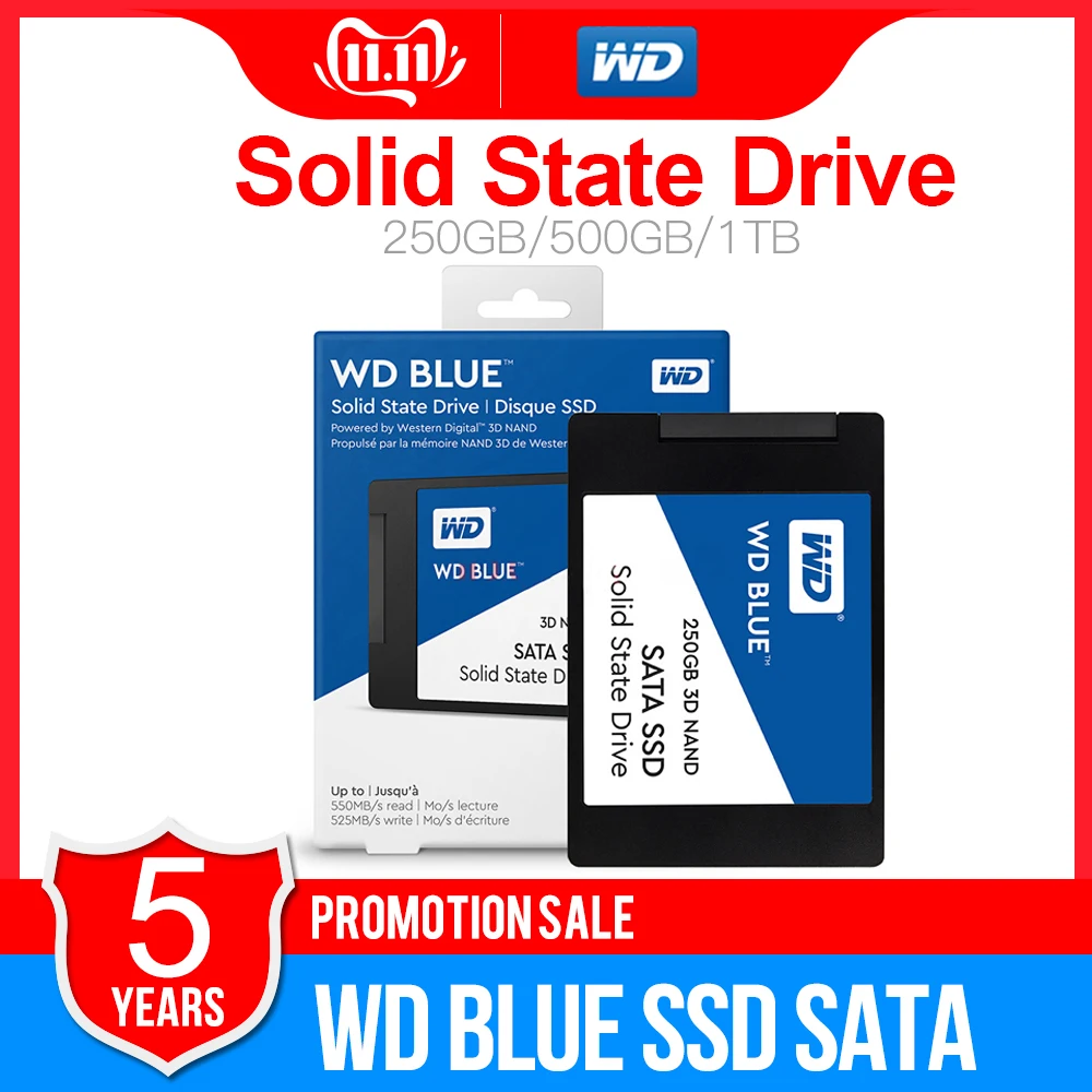 WD Blue SSD SATA3 250 ГБ 500 1 ТБ 2 ТБ Western Digital SATA3 SSD 2," твердотельный накопитель на жестком диске 250G для ноутбука ПК