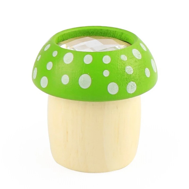 

4 PCS Wooden Mushroom Kaleidoscope Toys Baby Puzzle Exploration Toys Multi-Angle Mirror Colorful ic World for Kid