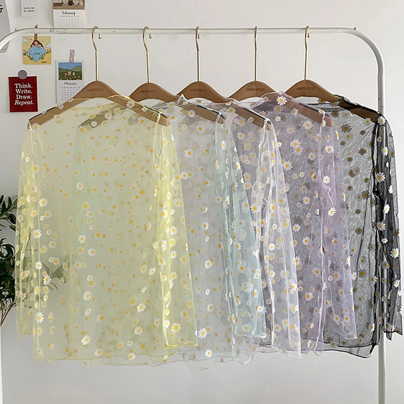 LUZU сексуальный Свежий маленький солнцезащитный базовый летний сетчатый Топ для