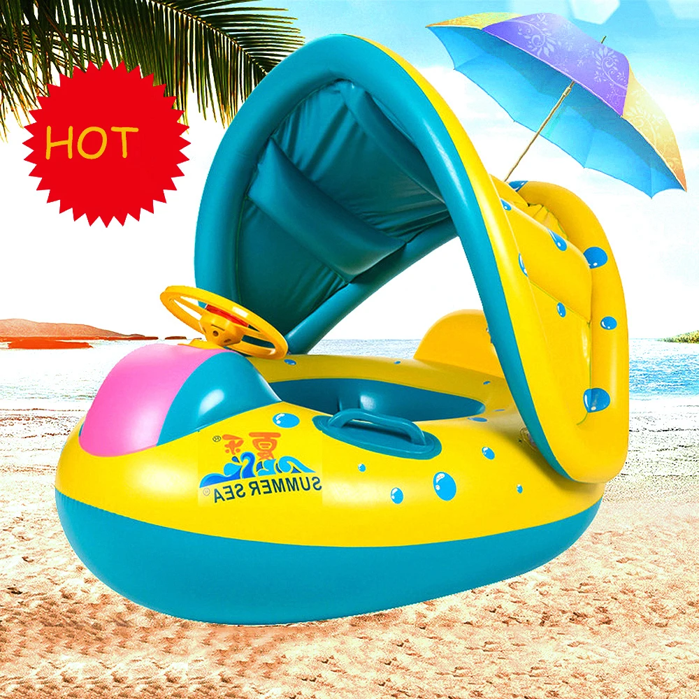 Inflatable Baby Swimming Ring Kids Summer Swimming Pool Swan Swim Float Water Fun Pool Toys Swim Ring Seat Boat Sport for 3-6Y