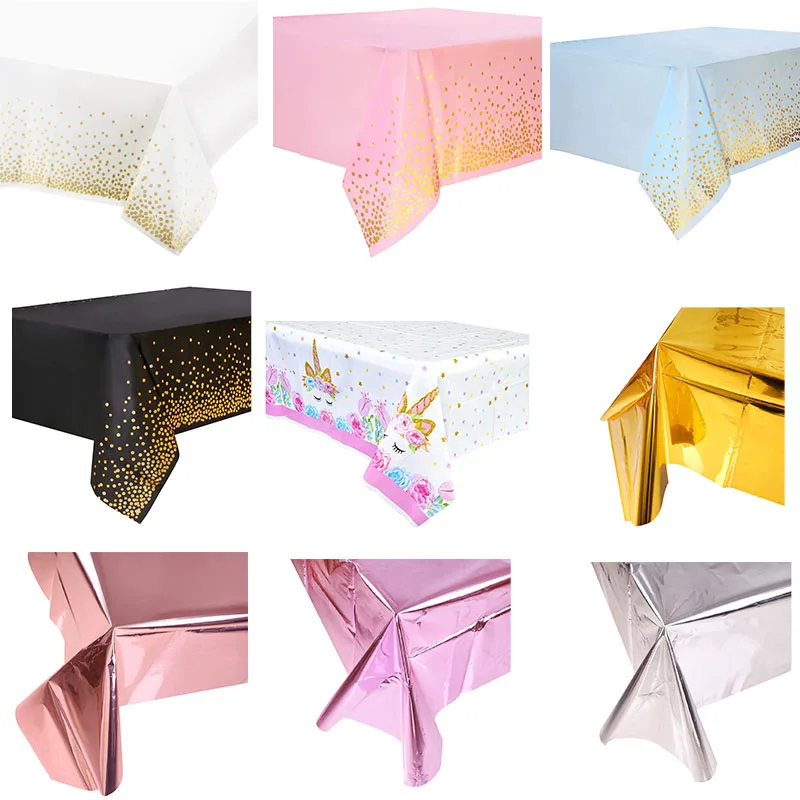 Водонепроницаемая скатерть из блестящей фольги розовое золото крышка стола