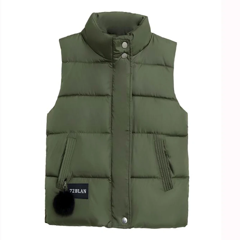 Новинка 2017 Женский пуховой жилет с меховым помпоном хлопковая куртка женский