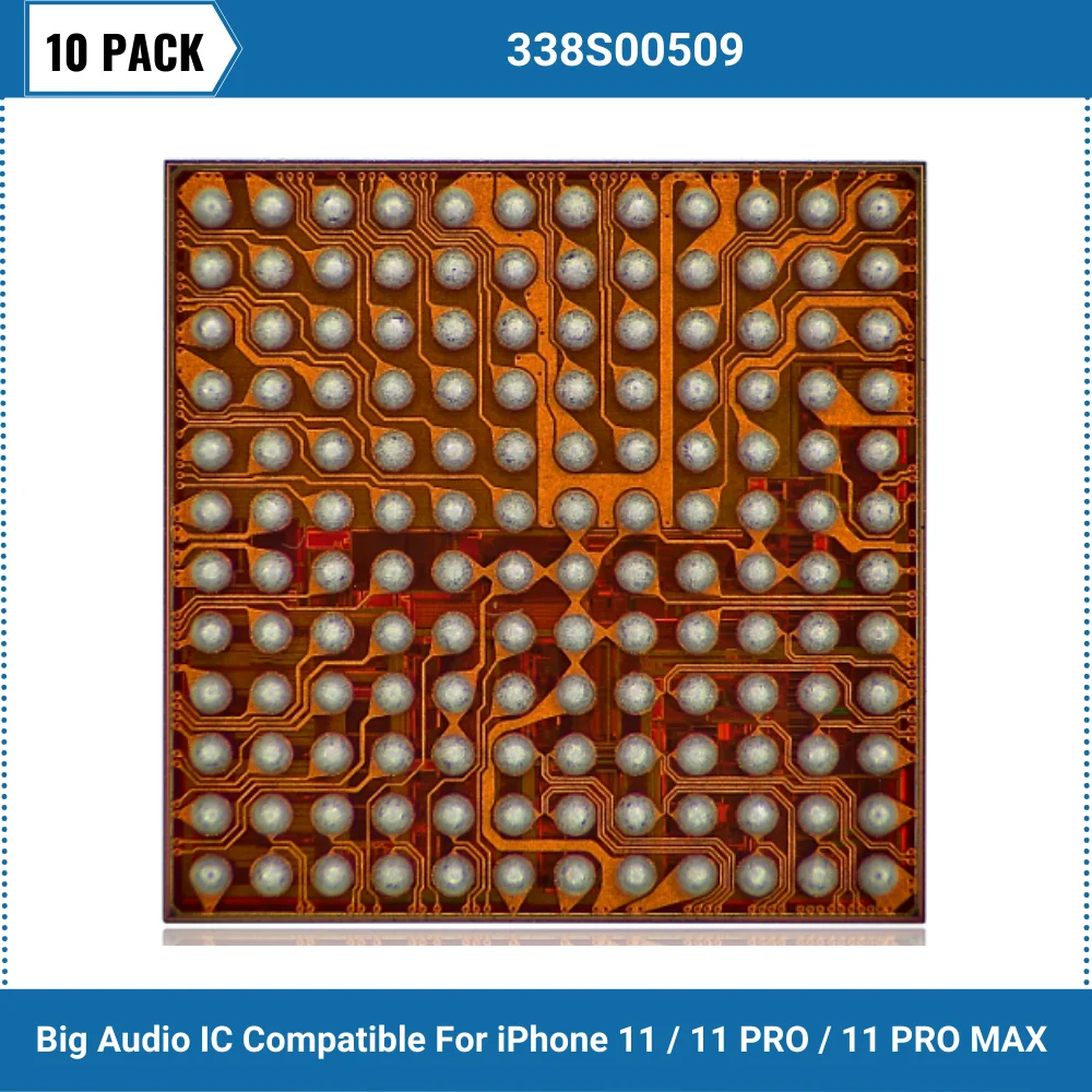

10 упаковок большой аудио IC совместимый для iPhone 11 / 11 PRO / 11 PRO MAX (338S00509)