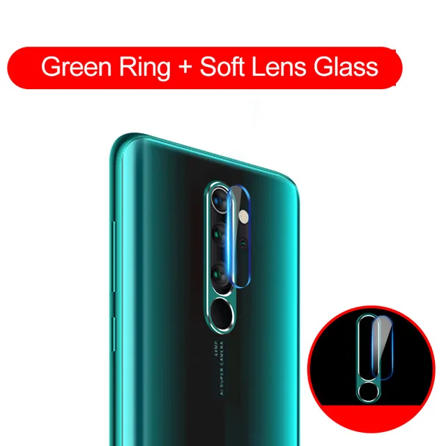 Закаленное стекло для Xiaomi Redmi Note 8 Pro 8pro чехол для Redmi Note8 pro защита стекла и объектив камеры защитное кольцо Крышка - Color: 2in1 Green