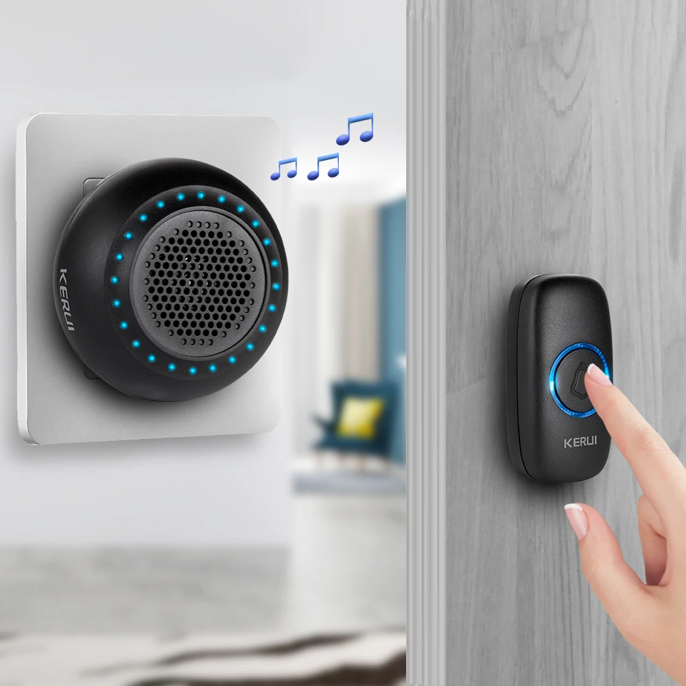 KERUI водонепроницаемый беспроводной дверной звонок светодиодный светильник