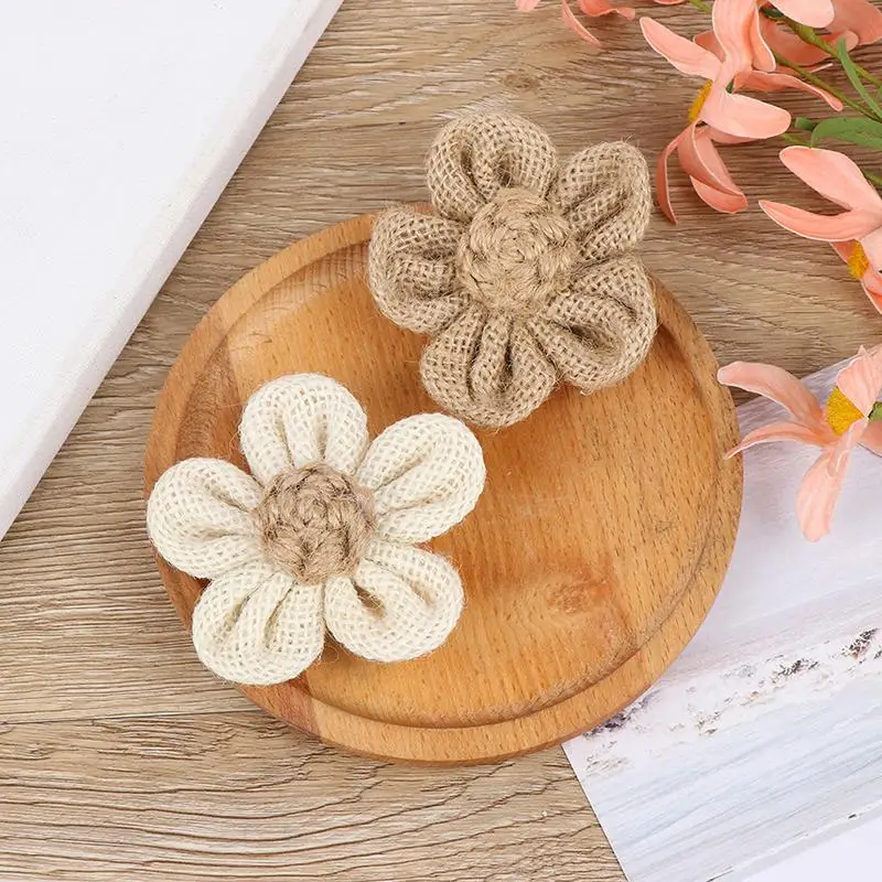 5 шт. Hessian розы Букет из мешковины Свадебный декор DIY Подарочные Упаковочные