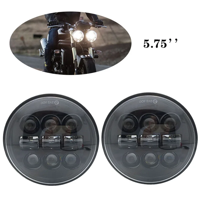 

2pcs Round Headlamp 5.75 Inch LED Headlight High/Low Beam For Triumph Rocket iii 3 & Speed Triple & Street Triple & Thunderbird