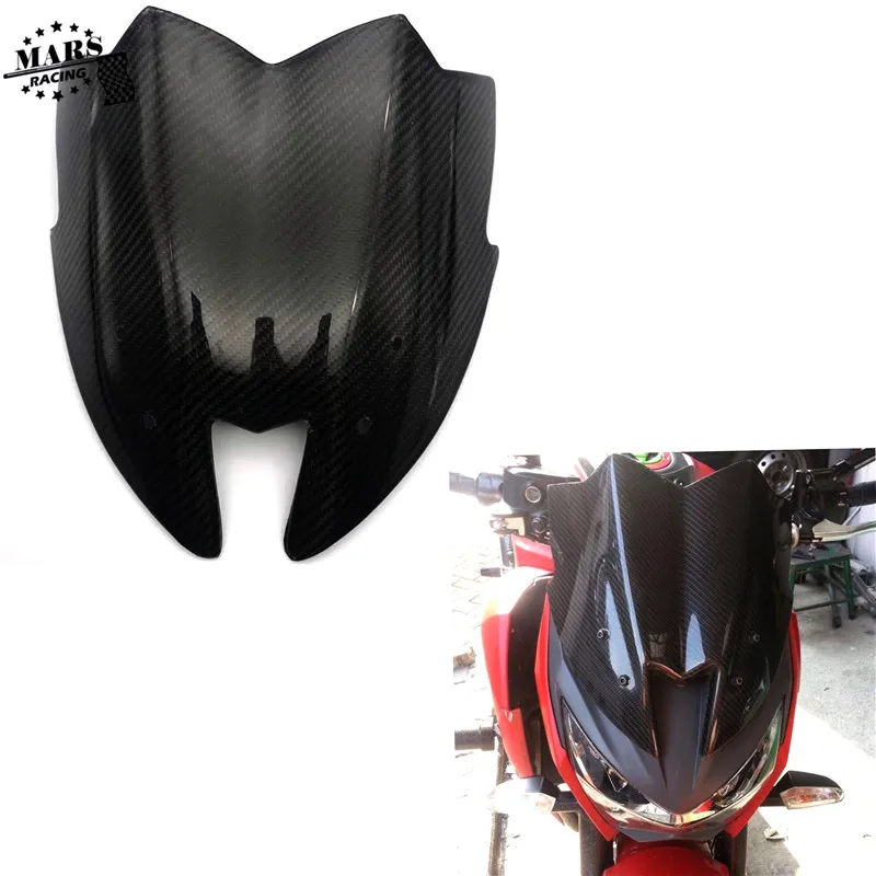 Подходит для Kawasaki Z800 2012- двойной пузырь Z 800 Мотоцикл углеродного волокна дефлектор ветрового стекла козырек Z800