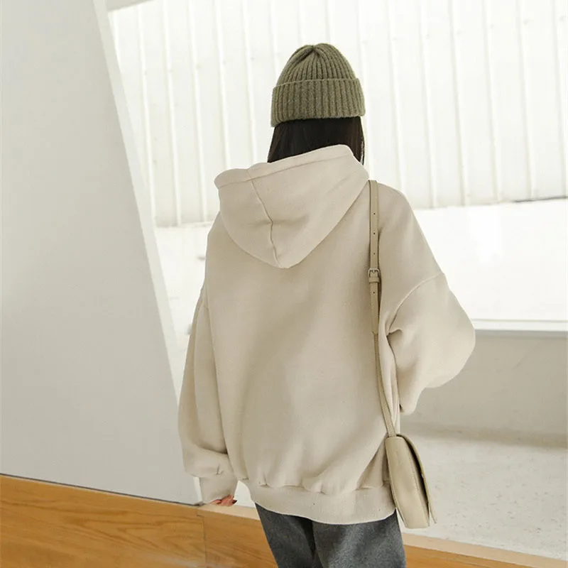 

Women Pullover Hoodies 2020 Plus Size Leisure Solid Long Sleeve sweatshirts women Cotton Korean aesthetic Sweatshirts vintage