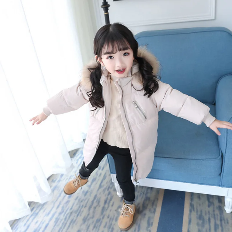 Детский пуховик детская одежда для мальчиков и девочек из хлопка зимнее длинное