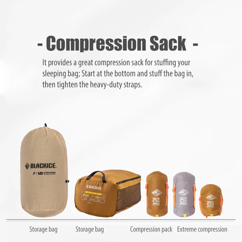 Черный лед Z-series 800FP 10D нейлоновый ультралегкий спальный мешок для мам 95% серый