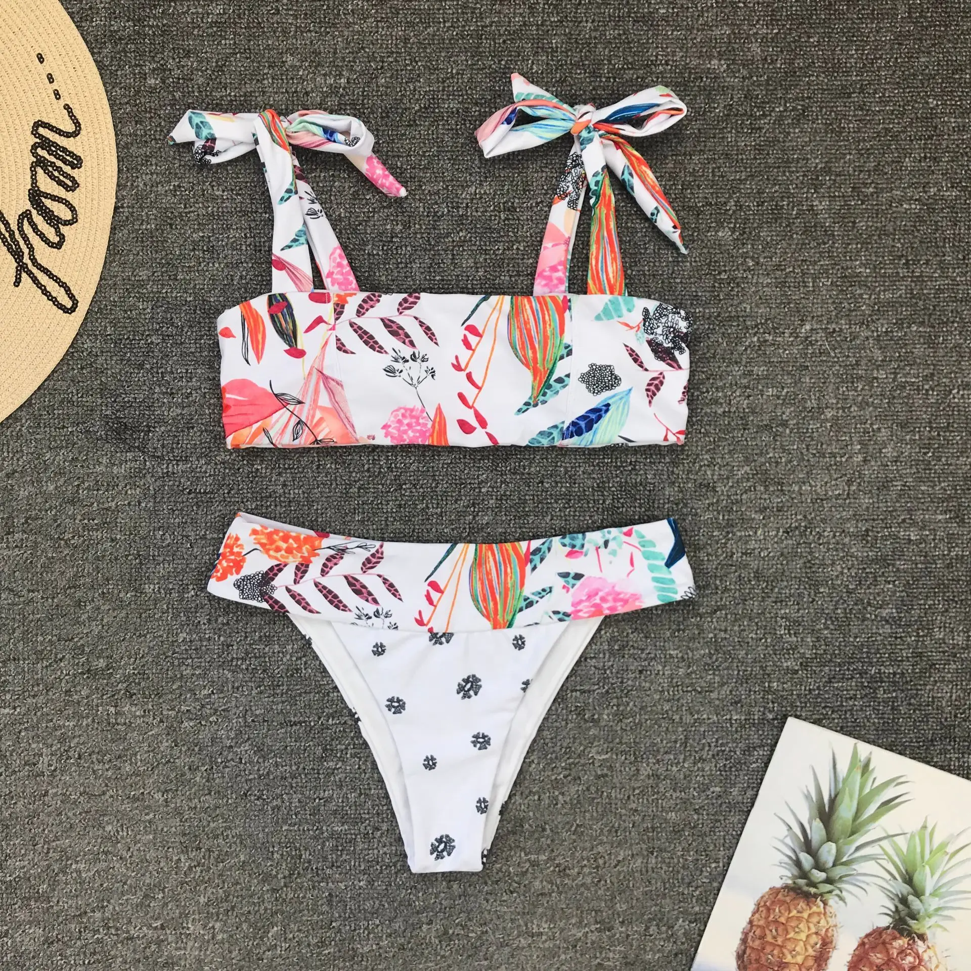 2021 Sexy Bikinis Women Swimsuit Bandage Halter Beach Wear Bathing suits Push Up Swimwear Female Brazilian Bikini Set B267 | Женская