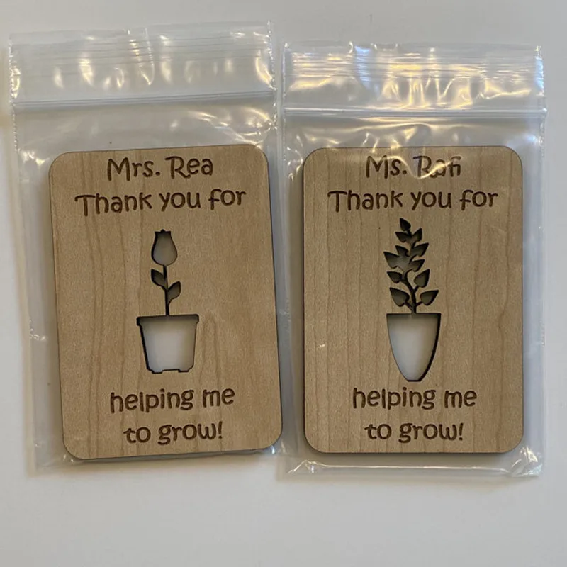 Personelized древесины спасибо день рождения ребенка Подарочная магнит индивидуально