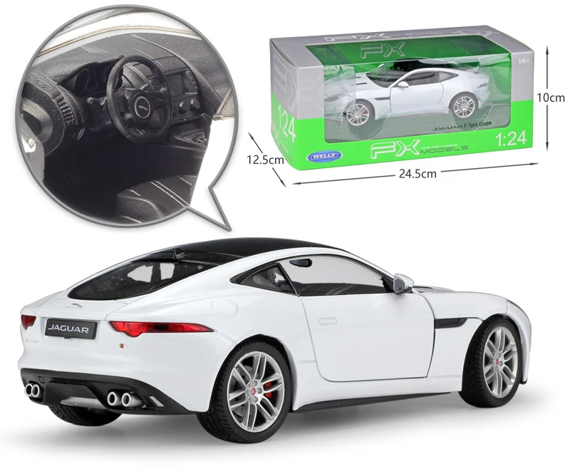 Модель автомобиля WELLY под давлением в масштабе 1:24 JAGUAR F Type Coupe гоночный автомобиль
