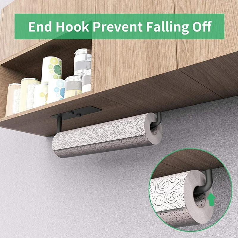 

Under Cabinet Paper Towel Holders, Self Adhesive Wall Mount Paper Towels Rack for Kitchen, Bathroom, Paper Towel Holder