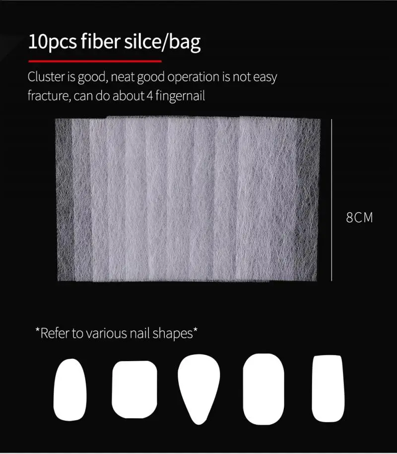 10 шт. шелковое стекловолокно стекло для наращивания ногтей FormAcrylic советы гель