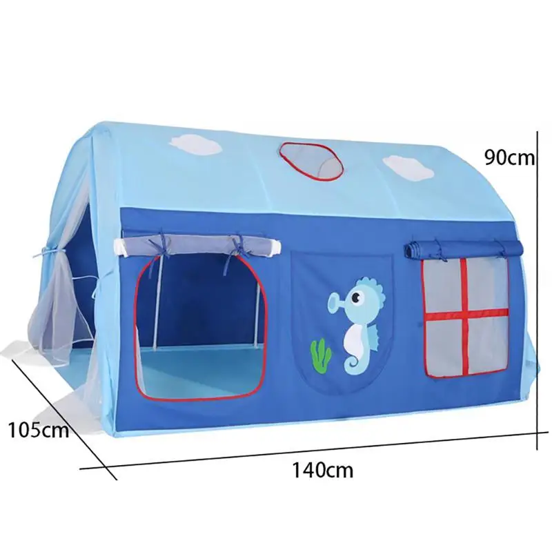 

1Pc Beautiful Exquisite Indoor Children's Fabric Play Tent Portable Kids Play Tent (Blue) for Kids