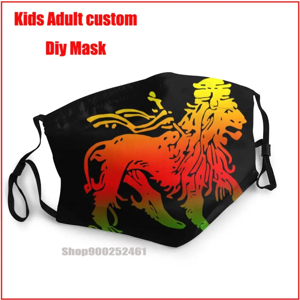 

Модная маска для лица Reggae Rastafari Lion King, модная маска для лица, многоразовая маска для лица, модная дизайнерская маска для лица