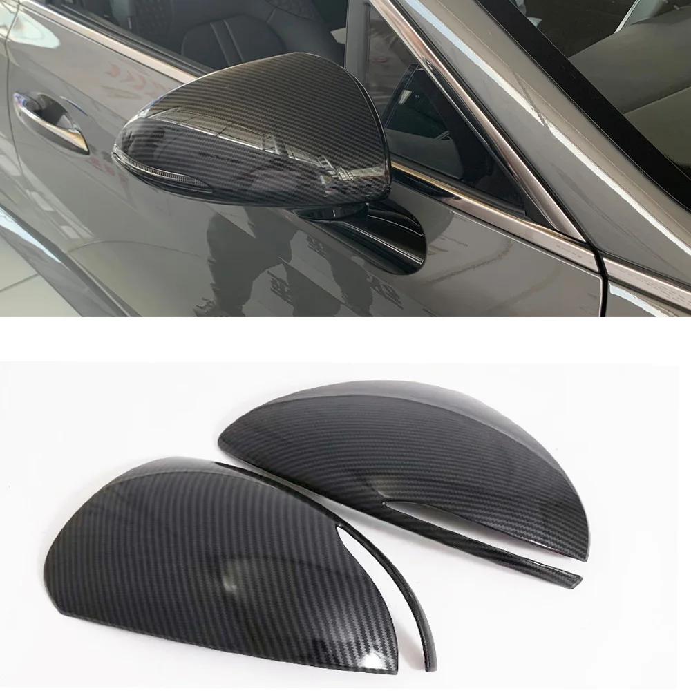 

For Hyundai Sonata DN8 2020 2021 ABS Chromed Carbon Fiber Side Door Rearview Mirror Cover Trims Car Accessories Styling