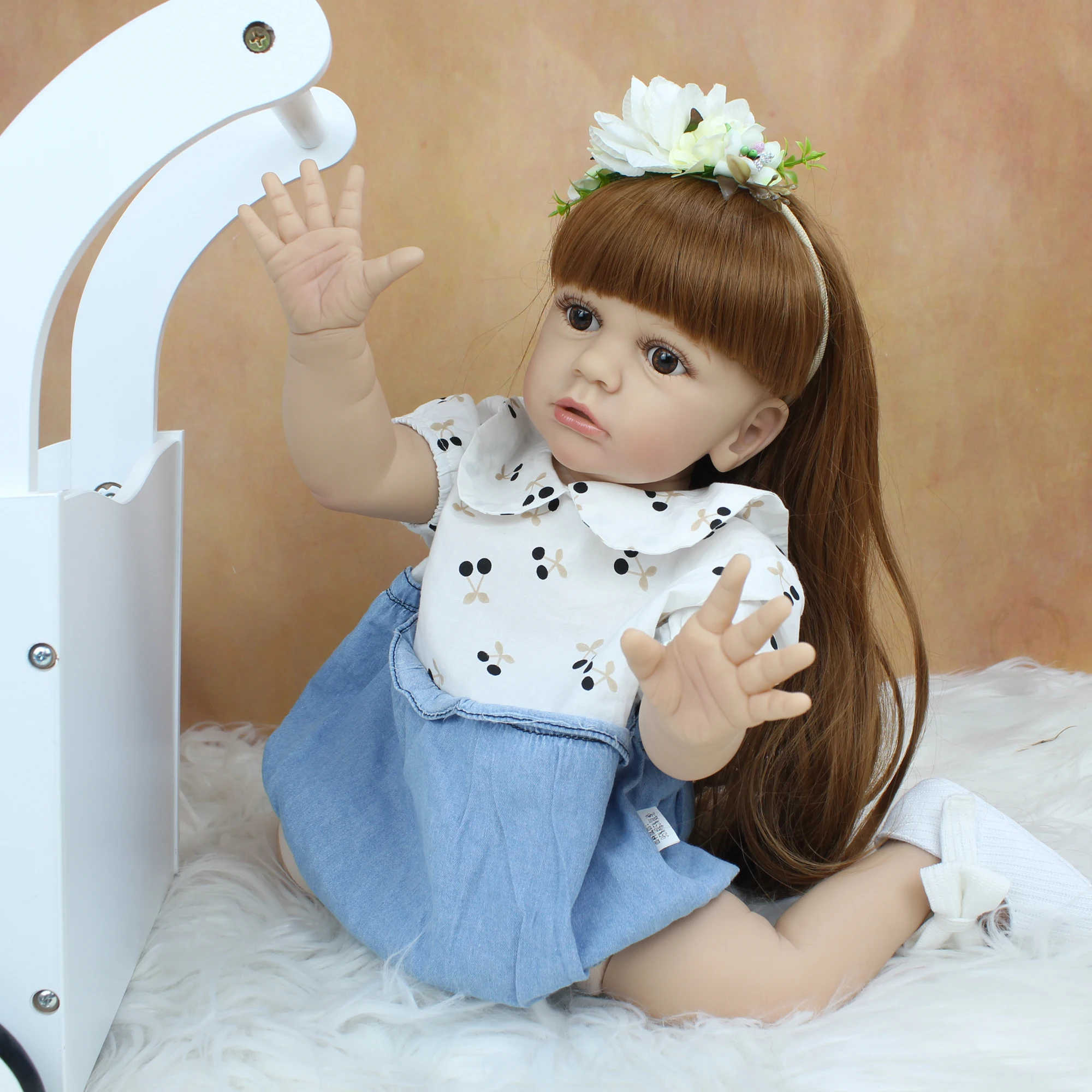 Кукла реборн силиконовая Реалистичная длинная 24 дюйма 60 см из мягкого силикона