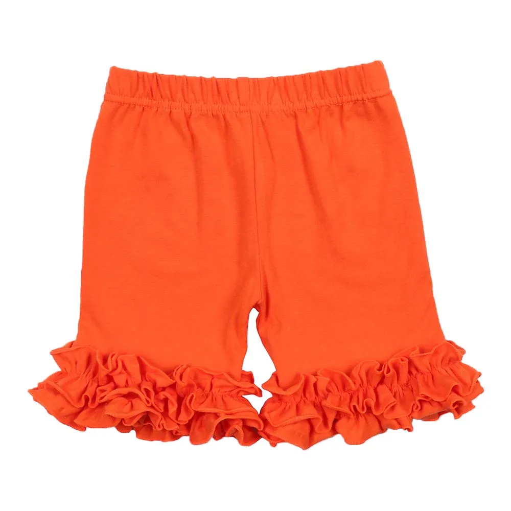 orange MUDBALA/Одежда для маленьких детей; хлопковые короткие шорты для девочек; шорты с оборками для маленьких девочек - Цвет: orange