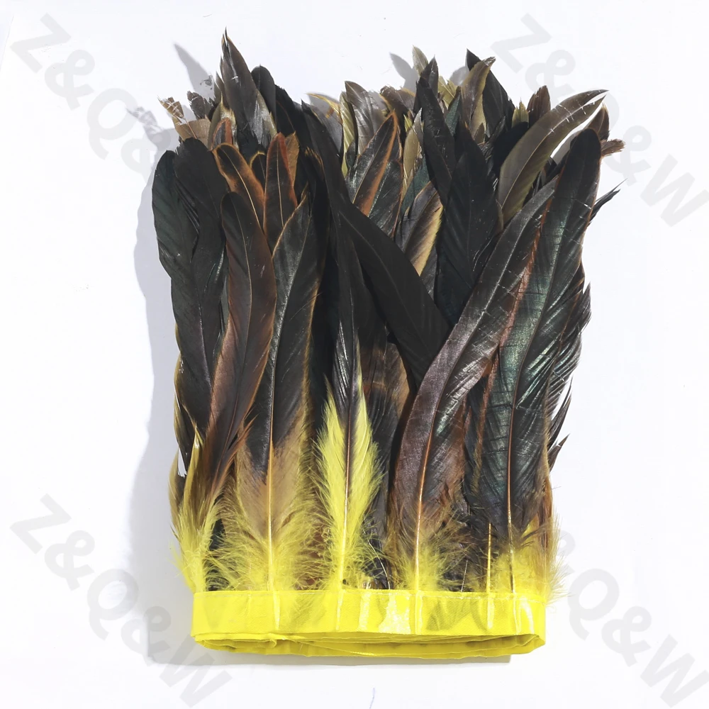 

2-10 meters natural 25-30CM cock tail dyed yellow to make cloth edge DIY shopping festival costume skirt decoration