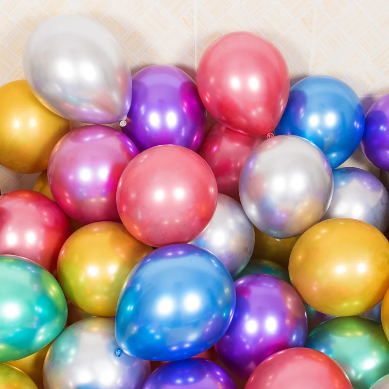 

10/20/30pcs 12inch Pink Silver Green Blue Mix Color New Glossy Metallic Latex Balloons Wedding Baby Birthday Party Decoration