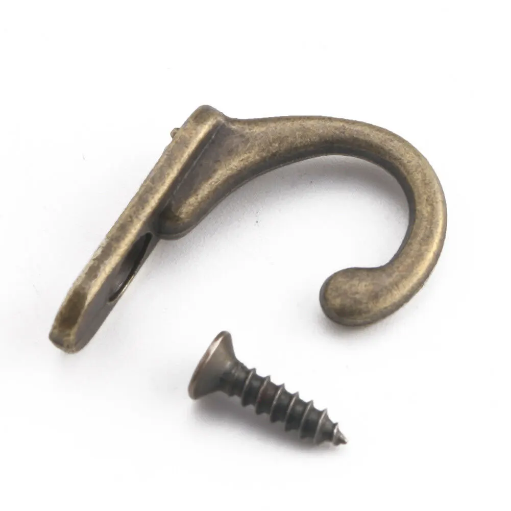 10Pcs Antique Brass Strong Adhesive Wall Hook Clothes Coat Hanger Home Decor Organizer Key Rack Hooks | Дом и сад