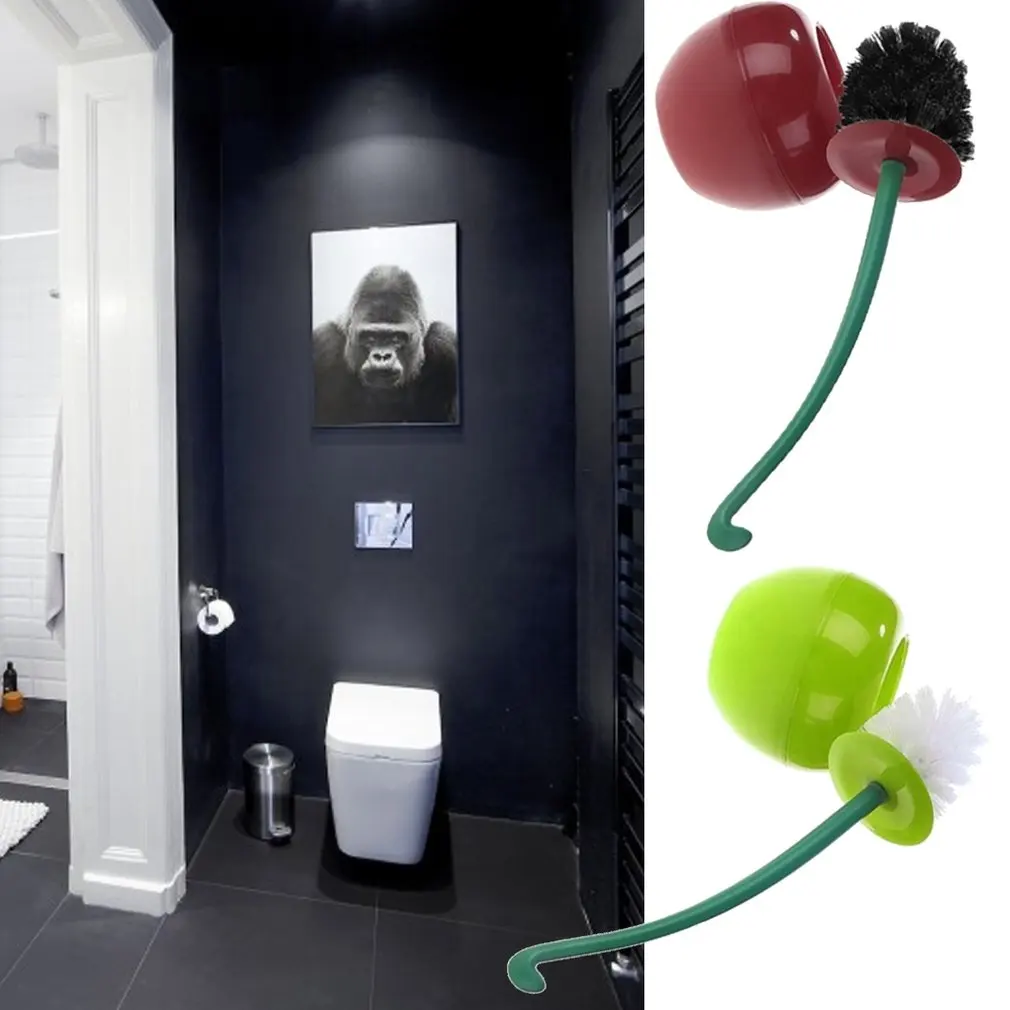 

Funny Cherry Design Toilet Bowl Brush Bathroom Cleaning Tool Holder With Base Toilet Brush Home Cleaner