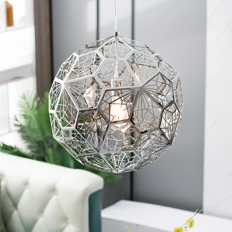 

Современный подвесной светильник в стиле лофт из нержавеющей стали, комнатное украшение для спальни, бара, Круглый Алмазный светильник
