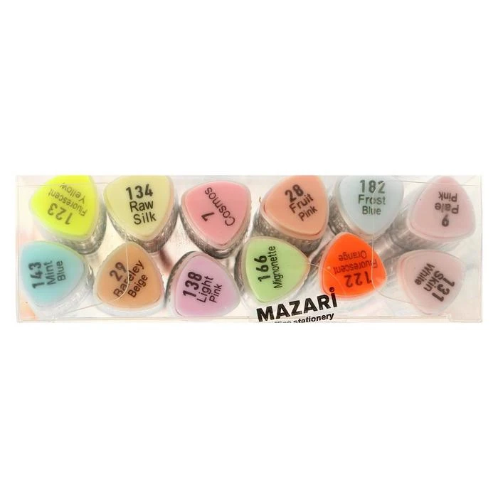 Набор двухсторонних маркеров для скетчинга Mazari Vinci Pastel colors (пастельные цвета) 12