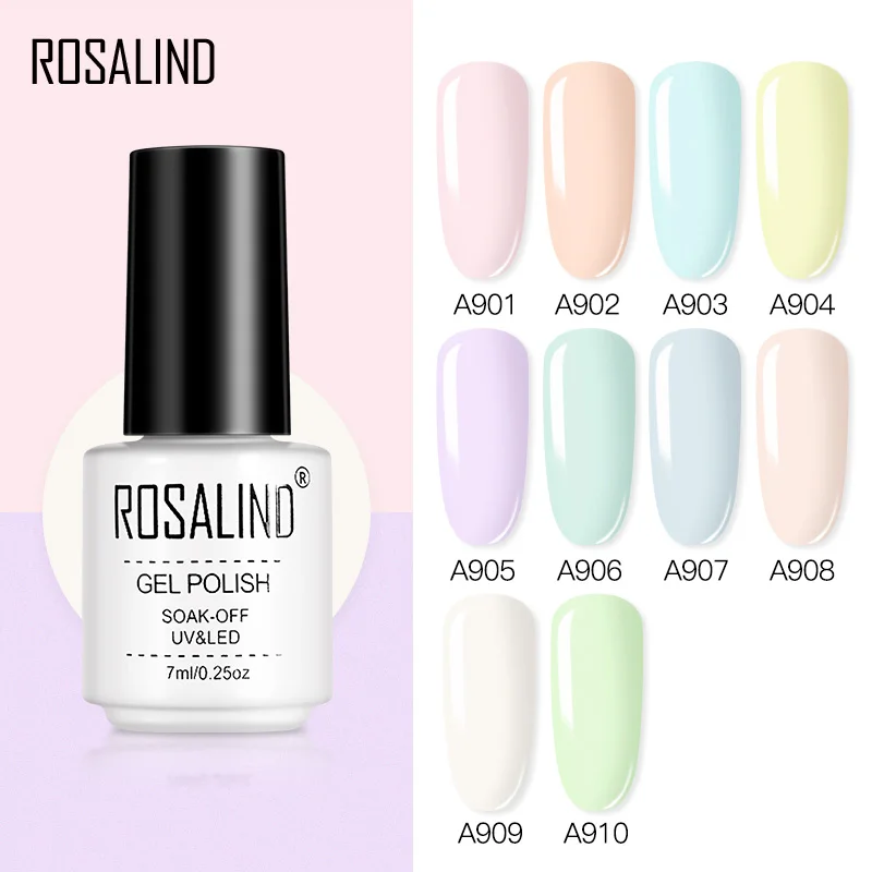 

ROSALIND Gel Nail Polish Hybrid Varnishes Macaron Primer Semi Permanent Design Top Base For Nails Art Manicure Gel Lak Lacquer