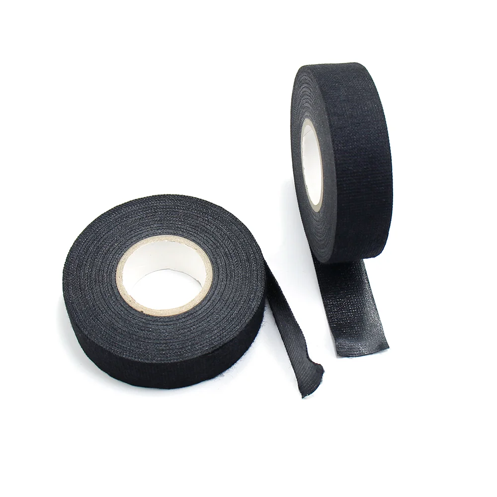 

15 Meter Heat-resistant Adhesive Cloth Fabric Tape For Car Cable Harness Wiring Loom Carbon Fiber Cloth Stickers Auto Parts
