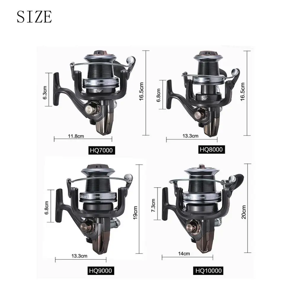 3000-10000 полноразмерная металлическая Рыболовная катушка с длинным забросом для