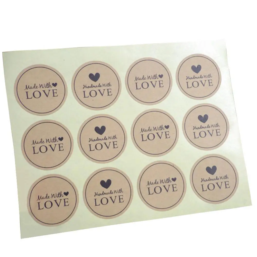 

120Pcs Love Craft Paper Sealing Stickers Wedding Favours Letter Gift Baking Bag Sealing Packing Sticker DIY Party Decoration