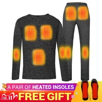 men heated sports ski shirt heating t shirt heating tights electric usb heated thermal underwear set keep warm camping winter