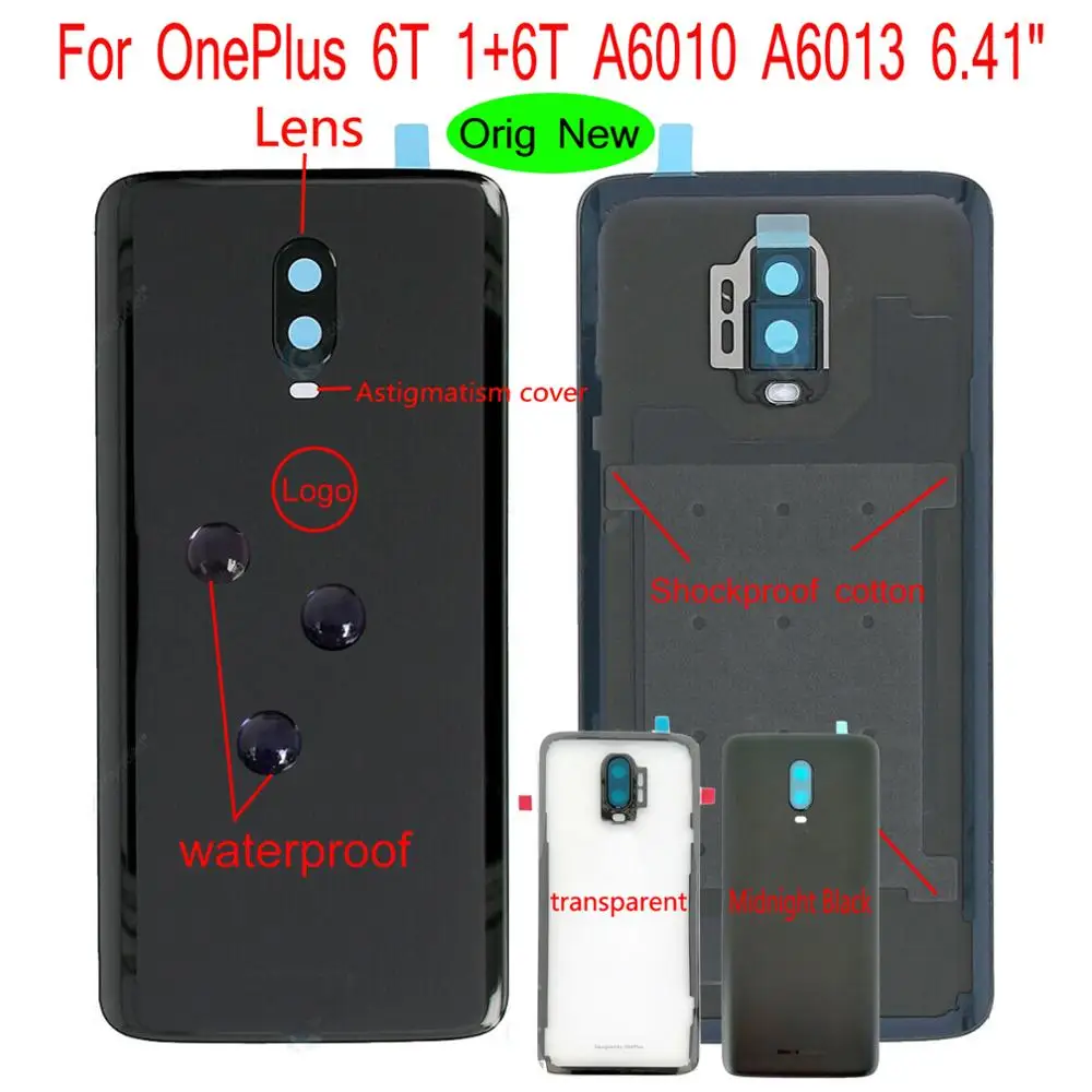 

Оригинальная Новинка 6,41 дюйма для OnePlus 6T 1 + 6T A6010 A6013 стеклянная задняя дверь корпус аккумуляторная крышка с клейким покрытием