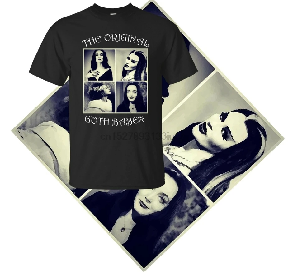 

Vampira Morticia Adams Lily Munster Bride Of Frankenstein Gothic T Shirt Black Unisex Men Women Tee Shirt