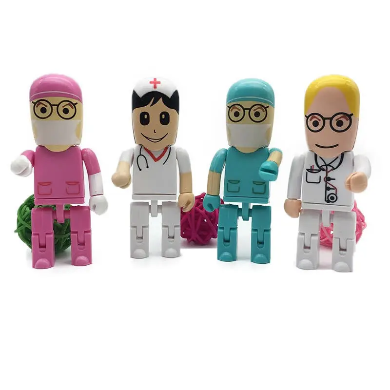 Больница мультфильм доктор игрушка серия USB флэш-накопитель 4 ГБ 8 ГБ ручка-накопитель 16 ГБ 32 ГБ 64 ГБ медсестры Флешка 128 ГБ usb флешка модный подарок