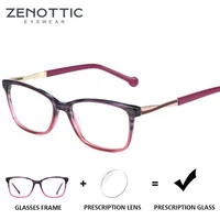 zenottic retro acetate prescription progressive glasses women square optical spectacle myopia hyperopia photochromic eyeglasses