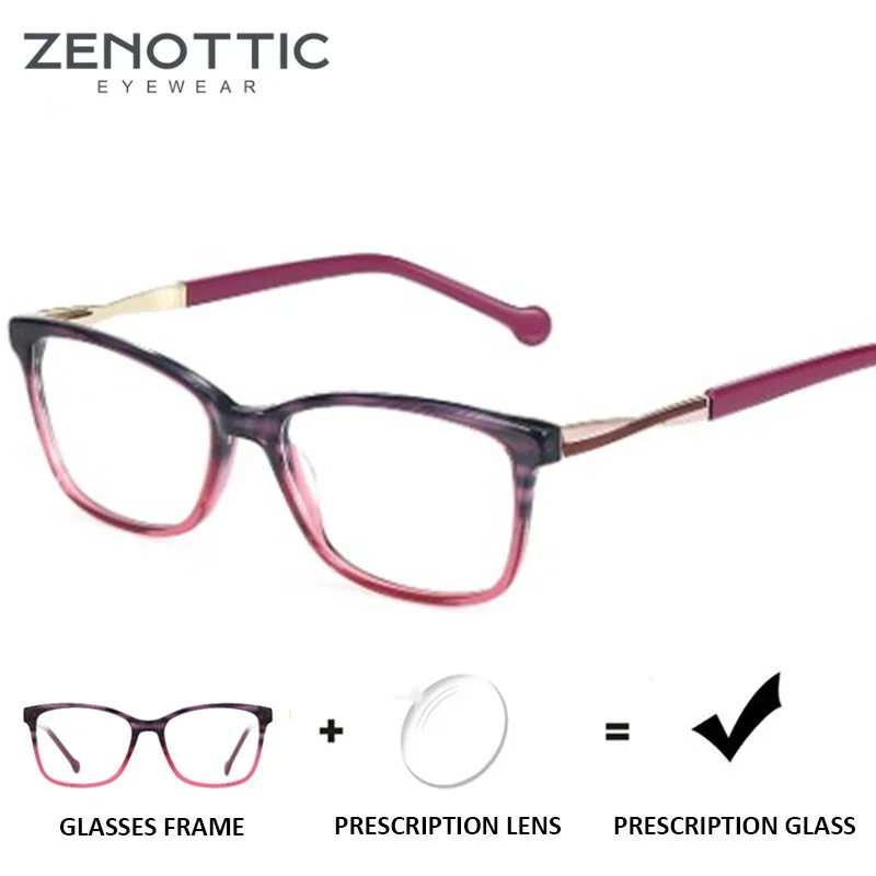 ZENOTTIC Ретро ацетат по рецепту прогрессивные очки Женские квадратные оптические