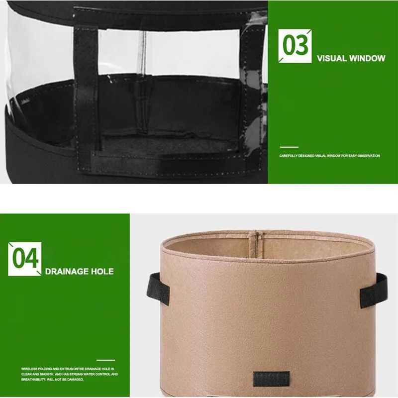 Садовые инструменты мешки для выращивания картофельных растений с окном новый