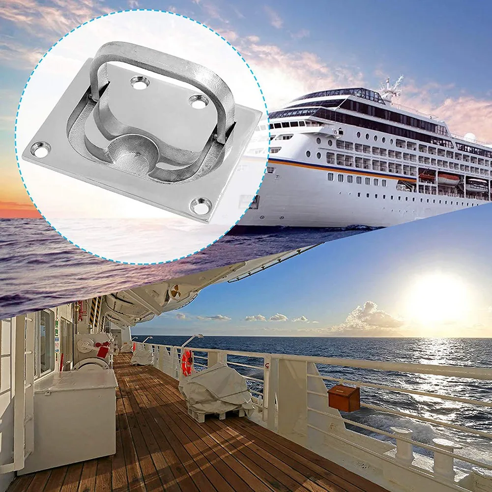 

Hatch Pull Flush Lift Boat Ring Hatches Handle with Mount Screws for Boat Deck Hatch Handle and Recessed Handle Etc