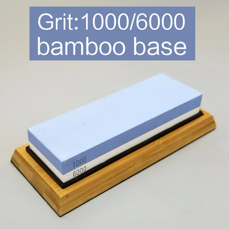 grit1000 6000 bamboo 1 шт. двухсторонний нож камень 2000 3000 5000 8000 точилка для кухонных ножей белый корунд абразивная точилка для ножей точильный камень - Цвет: grit1000 6000 bamboo